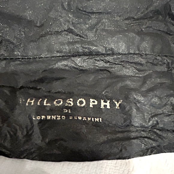 Philosophy di Lorenzo Serafini Laminated Satin Tie Belt in Black, Size S - Picture 6 of 10